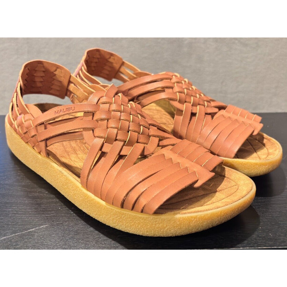 MALIBU SANDALS Canyon Vegan Leather Rubber Whiskey Tan Men's Size 12 - Picture 1 of 10